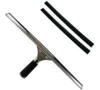 Gbpro Professional Window Squeegee Stainless Wiper 45Cm/18" + Machine Cut High Grade Rubber Blade/strip X 2 - Set