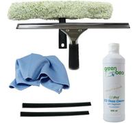Gbpro Professional Window Stainless Steel Squeegee 35Cm/14 Inch +T Bar+Sleeve +Glass Cleaner L +Fishscale Glass Cloth+ Blades-Set