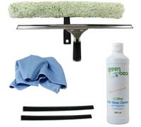 Gbpro Professional Window Stainless Steel Squeegee 45Cm/18 Inch +T Bar+Sleeve +Glass Cleaner +Fishscale Glass Cloth +Blades - Set