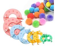 Gbrand 8 Piece Pompom Makers, 4 Sizes Pompom Maker Fluff Ball Bobble Weaver Needle Craft Knitting Wool Tool Kit DIY