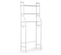 GBS 3 Tier Laundry Room Storage Rack Over Washing Machine, Space Saving Bathroom Shelf Above Toilet with Hanging Hooks, Bathroom Shelving Unit (47cm)
