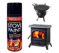 GBS 400ml Hi-Temperature Black Matt Stove Paint Spray For Wood BBQ s Grill and Stoves Can Paint Heat Resistant Upto 600 C (1)