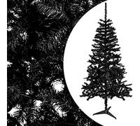 GBS 6FT Artificial Christmas Tree Plastic Stand - Metal Frame 410 Premium PVC Tips - For Outdoor Indoor Xmas Decoration Trees - Lightweight, Easy To Assemble, Bushy Branches, 180 cm (Black)