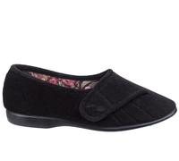GBS Audrey Touch Fastening Slipper Female Black UK Size 7