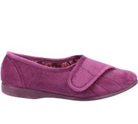 Gbs Audrey Touch Fastening Slipper Womens | Slip On Shoes | Heather | UK Size 6