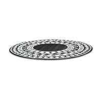 GBS Circular Waterproof Rug for Garden, Picnic and Camping, Large Outdoor Blanket for Patios and Beach, Sandproof Mat (Black Round, 150x150cm)