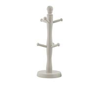 GBS Heavy Duty Large Wooden Kitchen Mug Tree 6 Cup Stand Holder & Kitchen Towel Paper Tissue Roll Holder Rack (Towel Holder, Grey)