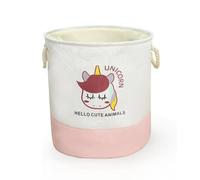 GBS Laundry Bag With Rope Handles, Large Collapsible Laundry Basket, Lightweight Laundry Washing Hamper For Kids, Freestanding Foldable Storage Bag 45 x 34 cm (Pink (Unicorn))