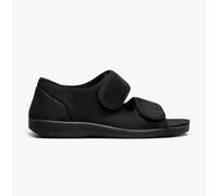 GBS Med BROMPTON Unisex Wide Fit Slippers Black - UK 6