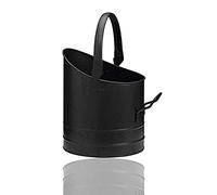 GBS Small Black Coal Bucket, Fireplace Coal Wood Burner Scuttle, Carry Handle Perfect for Coal & Small Wood