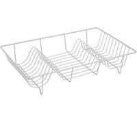 GBS Stainless Steel Dish Drying Rack for Kitchen Counter - Rustproof Metal Dish Drainer Rack - Compact Plate Drainer Rack for Washing Up & Kitchen Drying, (White)