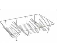 GBS Stainless Steel Dish Drying Rack for Kitchen Counter - Rustproof Metal Dish Drainer Rack - Compact Plate Drainer Rack for Washing Up & Kitchen Drying, (Silver)