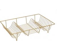 GBS Stainless Steel Dish Drying Rack for Kitchen Counter - Rustproof Metal Dish Drainer Rack - Compact Plate Drainer Rack for Washing Up & Kitchen Drying, (Gold)