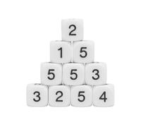 GBSCLOVER 20PCS Number Dice, Plastic 6 Sided Game Dice, 16mm Polyhedral Dice Set with Round Corner, Math Opaque Fun Tool for Numeral Teaching Board Table Games Role Playing