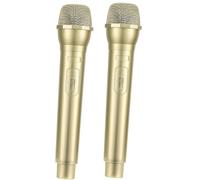 GBSCLOVER 2Pcs Fake Microphone, Plastic Microphone Prop, Simulation Realistic Prop Microphones, Practice Fun Stage Mics Props for Stage Performances, Photography Props, Parties