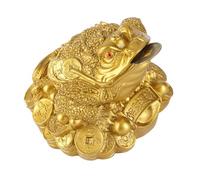 GBSCLOVER Money Frog, Resin Lucky Money Toad Decorations with Coin, 2.56x2.36x2in Fortune Toad, Symbolic Lucky Frog, Gold Toads Feng Shui Decor for Home, Office, Store Attract Wealth