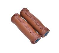 GBSONGJIN Bike Grips, Handlebar Grips 1Pair Coffee White Brown Vintage Retro Artificial Leather Cycling Riding MTB Road Mountain Bike Bicycle Handlebar Grip Ends(Brown)