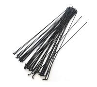 GBSONGJIN Bike Spokes, Bicycle Spokes 14G Round Spokes Black Triple Butted Stainless J Bend Straight Pull Racing 2.0-1.5 Rays(30pcs Straight pull)