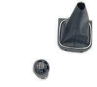 GBSONGJIN Gear Knob, Gear Stick Knobs Car Manual 5/6 Speed Gear Shift Knob with Black Boot Cover Collar Fit Use use for VW Jetta 6 Golf VI MK5 MK6 2005-2014(5 Black line A Pair)