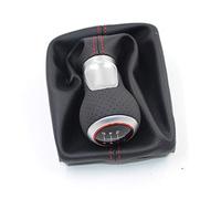 GBSONGJIN Gear Knob, Gear Stick Knobs Fit Use use for A4 S4 B8 8K A5 8T Q5 8R S Line 07-15 Shift Knobs 5 Gear 6 Speed Leather RED LINE Gear Knob Chrome Red Ring(Chrome 12345R)