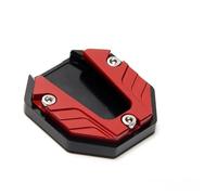GBSONGJIN Motorcycle Side Stand Puck, Motorbike Stand Pad 4PCs CNC Aluminum Alloy Motorcycle Bike Kickstand Extender Foot Side Stand Extension Pad Support Plate Anti-skid Enlarged Base(Red)
