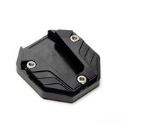 GBSONGJIN Motorcycle Side Stand Puck, Motorbike Stand Pad 4PCs CNC Aluminum Alloy Motorcycle Bike Kickstand Extender Foot Side Stand Extension Pad Support Plate Anti-skid Enlarged Base(Black)