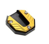 GBSONGJIN Motorcycle Side Stand Puck, Motorbike Stand Pad 4PCs CNC Aluminum Alloy Motorcycle Bike Kickstand Extender Foot Side Stand Extension Pad Support Plate Anti-skid Enlarged Base(Gold)