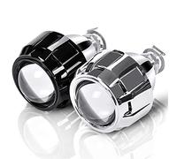 GBSONGLIANGBO Angel Eyes, Angel Eye Light 2Pcs 2.5 Inch Universal Bi Xenon HID Projector Lens Silver Black Shroud H1 Xenon LED Bulb H4 H7 Motorcycle Car Headlight(2pcs Black RHD)