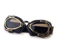 GBSONGLIANGBO Motocross Goggles,Dirt Bike Goggles Retro Motorcycle Cycling Goggles Pilot Aviator Unisex Helmet Glasses Racing Protecting Bronze Color Frame Eyeglass Eyewear(Dark Brown Lens)