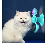 GBSYU Interactive Windmill Cat Toys with Catnip : Cat Toys for Indoor Cats Funny Kitten Toys with LED Light Ball Suction Cup‖Cat Nip Toy for Cat chew Exercise (Blue)