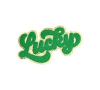 GBTBYS 11.22 Inch Lucky Chenille St. Patrick's Day Iron On Patches Large Green Letter Embroidered Applique Patches for Clothing Hoodies Bags Dresses Backpacks Jean T-Shirt