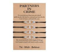 GBTBYS 2/3/4 PCS Best Friend Gifts for Women Men, Matching Bracelets for couples, Partners in Crime Bracelets, Handcuff BFF Friendship Bracelet Birthday Gifts for Her Him, 11", Stainless Steel, no