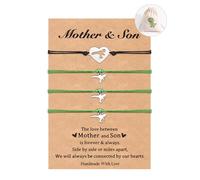 GBTBYS 4PCS Mother And Son Dinosaur Matching Handmade Family Happy Time Bracelet Birthday Gift