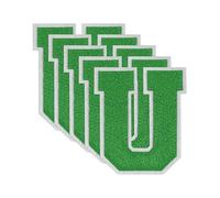 GBTBYS 5PCS 4.5 inch Varsity Letter U Patches Green Chenille Iron On Letters Patch for Backpacks Embroidered Applique Jacket Hoodie Bags Graduation Birthday Party