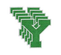 GBTBYS 5PCS 4.5 inch Varsity Letter Y Patches Green Chenille Iron On Letters Patch for Backpacks Embroidered Applique Jacket Hoodie Bags Graduation Birthday Party