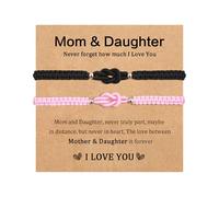 GBTBYS Dad Daughter/Mother Son/Mother Daughter Bracelet Pinky Promise Matching Relationship Friendship Bracelets Birthday Gifts for Women Men Teen Her Him, 11", Stainless Steel, no gemstone
