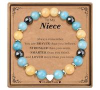 GBTBYS To My Daughter/Granddaughter/Niece Bracelet, Birthday Valentine Unique Cool Gifts for Women Girls Teens Best Friend Sister, 1, Stone, bead