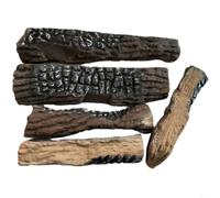 Gbtdoface 5 Pieces Artificial Logs, Magnesium Oxide Artificial Logs For BioEthanol Or Gas Fireplaces Heat Resistant For Decorating Fireplace
