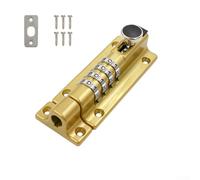Gbtdoface Combination Locking Bolt,Anti-Theft Door Lock Bolt,Security Zinc Alloy Anti-Theft Bolt Mechanical Digital Lock Wooden Door Lock(Gold)