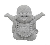 Gbtdoface Fat Laughing Buddha Garden Statue, Outdoor Indoor Buddha Garden Ornaments, Sandstone Effect Garden Buddha Statues For Home And Garden Fish Tank Décor