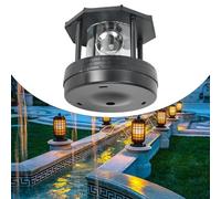 Gbtdoface Solar Lighthouse, Lighthouse Ornaments Garden Led Lights Solar Powered Replacement Solar Light Top Dusk To Dawn Garden Light, Waterproof for STREET Lamp For Garden Lawn Patio Yard(black)