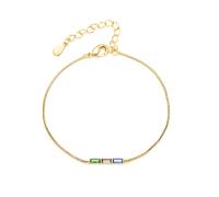 GBTROEY Custom 1-3 Baguette Birthstones Bracelet for Women, Personalized Adjustable Dainty Jewelry for Mom Best Friend Christmas Birthday Gifts