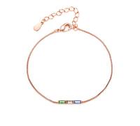 GBTROEY Custom 1-3 Baguette Birthstones Bracelet for Women, Personalized Adjustable Dainty Jewelry for Mom Best Friend Christmas Birthday Gifts