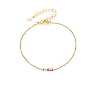 GBTROEY Custom 1-3 Baguette Birthstones Bracelet for Women, Personalized Adjustable Dainty Jewelry for Mom Best Friend Christmas Birthday Gifts