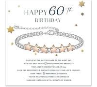 GBTUPOKW 60th Birthday Gifts for Women,Elegant Sterling Silver Heart Bracelet with Cubic Zirconia,Thoughtful Birthday Gifts with Cards for Mum Friend Grandma