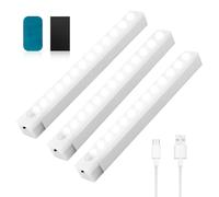 GBULTR 5000K Wireless Motion Sensor LED Lights 3PCS for Under Cabinet Closet and Stair Lighting USB Rechargeable Magnetic Night Light Bars Sensor Lights Indoors for Kitchen Wardrobe with Type-C Cable