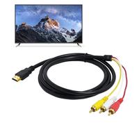 GBULTR HDMI to RCA Cable 5ft/1.5m HDMI Male to 3 RCA Audio Video Adapter Cable AV Converter Extension Cord, Supports 1080P for HDTV DVD Players Projectors Transmitter, (No Signal Conversion Function)