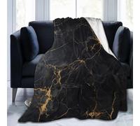 Gbuzozie Black Marble Print Fleece Blanket Lightweight Ultra-Soft Marbling Throw Blanket for Sofa Couch Bed Camping Travel - Super Soft Cozy Microfiber Blanket 60"X50"