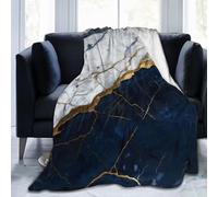 Gbuzozie Blue and White Marble Fleece Blanket Lightweight Ultra-Soft Throw Blanket for Sofa Couch Bed Camping Travel - Super Soft Cozy Microfiber Blanket 60"X50"