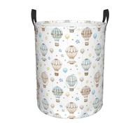 Gbuzozie Watercolor Hot Air Balloon Round Laundry Hamper Storage Basket Toys Clothes Organizer Bin For Home Bathroom Bedroom Dorm Nursery, 38l